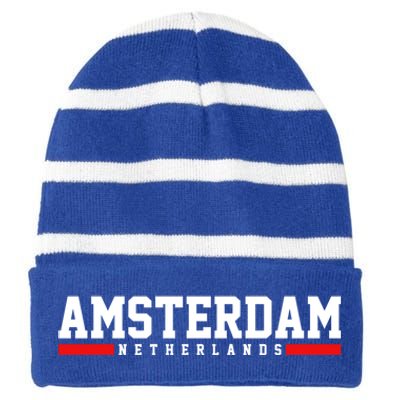 Amsterdam Gift Striped Beanie with Solid Band