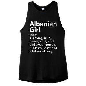 ALBANIAN GIRL ALBANIA Gift Funny Country Home Roots Descent Ladies PosiCharge Tri-Blend Wicking Tank