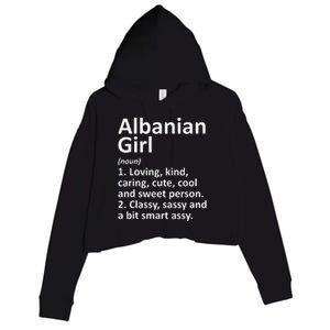 ALBANIAN GIRL ALBANIA Gift Funny Country Home Roots Descent Crop Fleece Hoodie