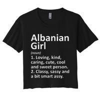 ALBANIAN GIRL ALBANIA Gift Funny Country Home Roots Descent Women's Crop Top Tee