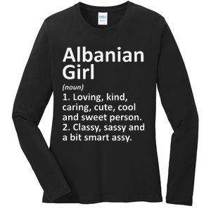 ALBANIAN GIRL ALBANIA Gift Funny Country Home Roots Descent Ladies Long Sleeve Shirt