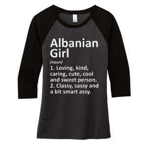 ALBANIAN GIRL ALBANIA Gift Funny Country Home Roots Descent Women's Tri-Blend 3/4-Sleeve Raglan Shirt