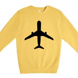 Aviation Geek Airplane Pilot Dad Husband Fathers Day Premium Crewneck Sweatshirt