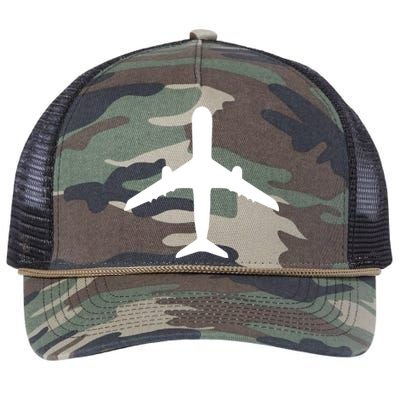 Aviation Geek Airplane Pilot Dad Husband Fathers Day Retro Rope Trucker Hat Cap