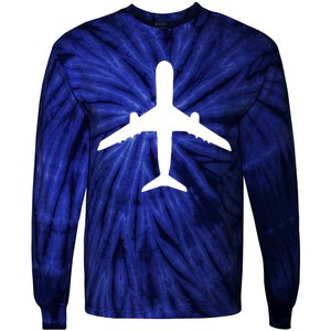 Aviation Geek Airplane Pilot Dad Husband Fathers Day Tie-Dye Long Sleeve Shirt