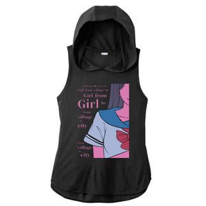 Anime Girl Ladies PosiCharge Tri-Blend Wicking Draft Hoodie Tank