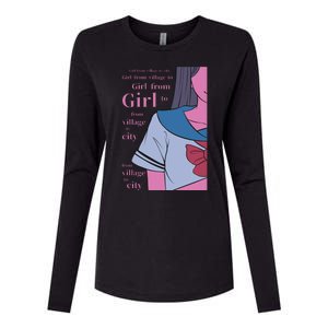 Anime Girl Womens Cotton Relaxed Long Sleeve T-Shirt