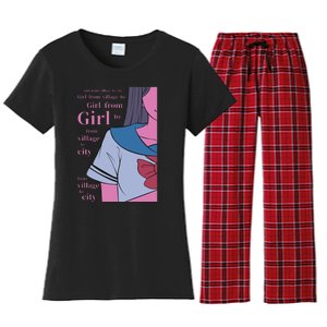 Anime Girl Women's Flannel Pajama Set