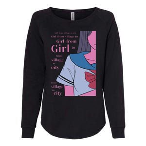 Anime Girl Womens California Wash Sweatshirt