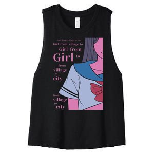 Anime Girl Women's Racerback Cropped Tank