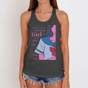 Anime Girl Women's Knotted Racerback Tank