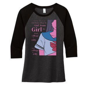 Anime Girl Women's Tri-Blend 3/4-Sleeve Raglan Shirt