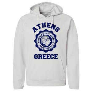 Athens Greece Athena From Ancient Greek Performance Fleece Hoodie