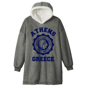 Athens Greece Athena From Ancient Greek Hooded Wearable Blanket