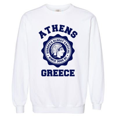 Athens Greece Athena From Ancient Greek Garment-Dyed Sweatshirt