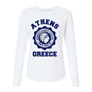 Athens Greece Athena From Ancient Greek Womens Cotton Relaxed Long Sleeve T-Shirt