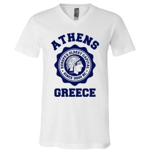 Athens Greece Athena From Ancient Greek V-Neck T-Shirt