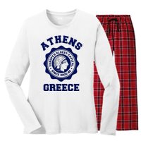 Athens Greece Athena From Ancient Greek Women's Long Sleeve Flannel Pajama Set 