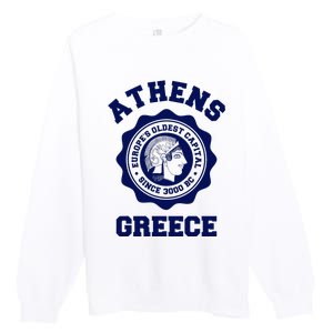 Athens Greece Athena From Ancient Greek Premium Crewneck Sweatshirt