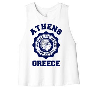 Athens Greece Athena From Ancient Greek Women's Racerback Cropped Tank