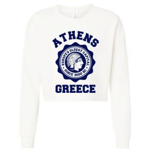 Athens Greece Athena From Ancient Greek Cropped Pullover Crew