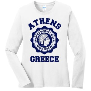 Athens Greece Athena From Ancient Greek Ladies Long Sleeve Shirt