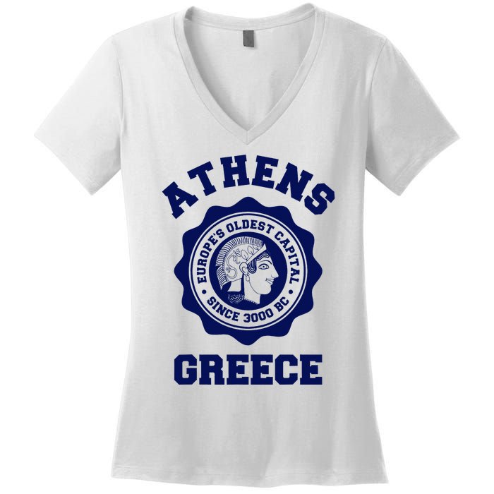 Athens Greece Athena From Ancient Greek Women's V-Neck T-Shirt