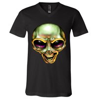 Alien Grin V-Neck T-Shirt