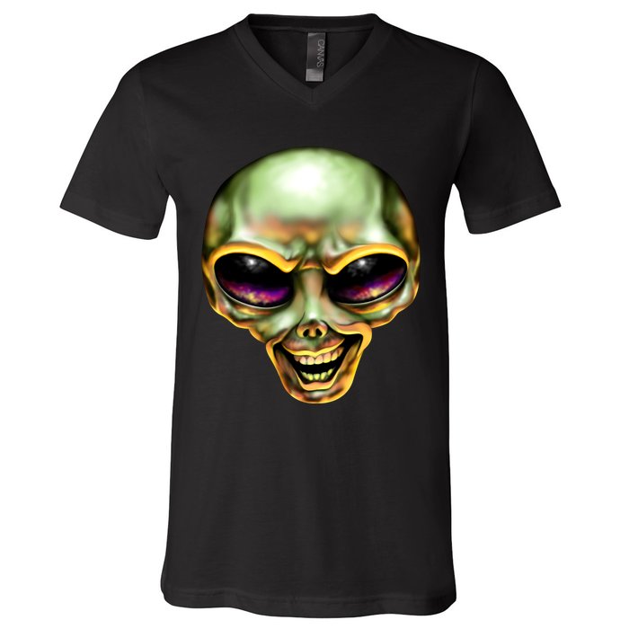 Alien Grin V-Neck T-Shirt