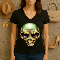 Alien Grin Women's V-Neck T-Shirt
