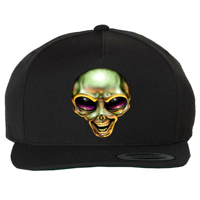 Alien Grin Wool Snapback Cap