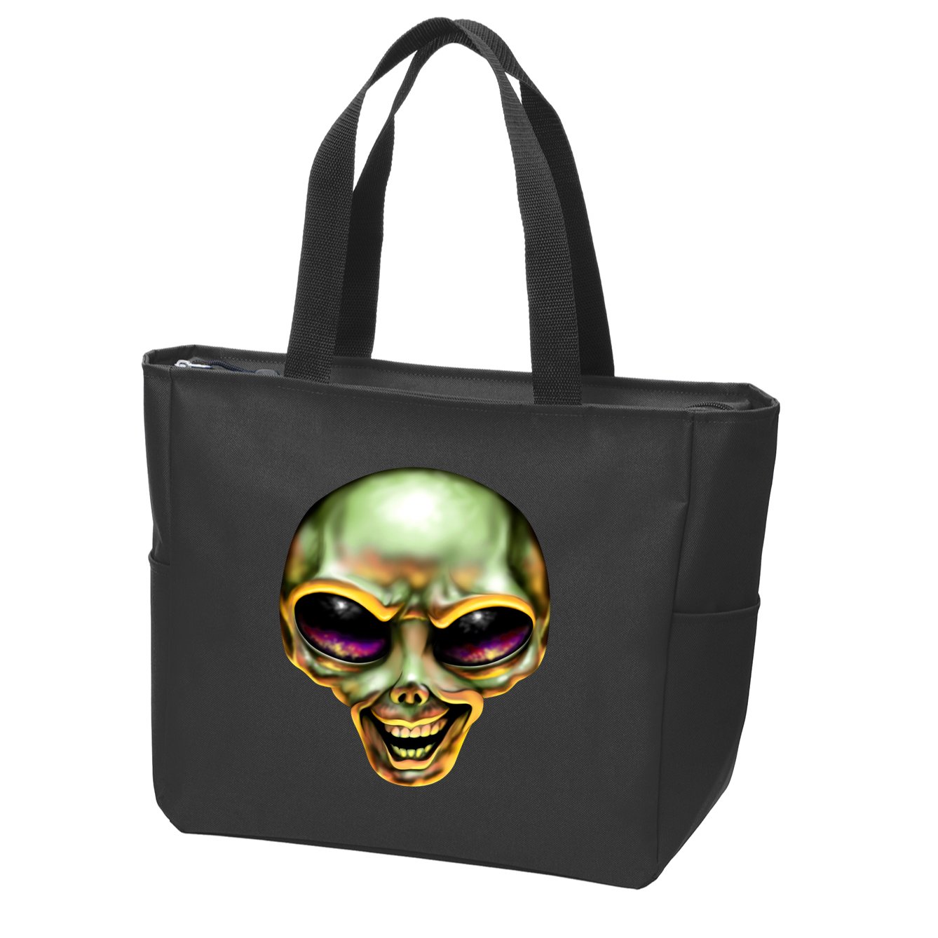 Alien Grin Zip Tote Bag