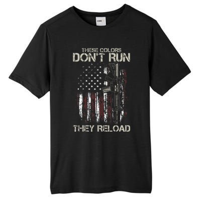 Ar15 Gun American Flag Colors DonT Run They Reload Tall Fusion ChromaSoft Performance T-Shirt