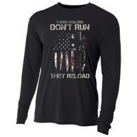 Ar15 Gun American Flag Colors DonT Run They Reload Cooling Performance Long Sleeve Crew