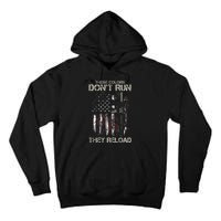 Ar15 Gun American Flag Colors DonT Run They Reload Tall Hoodie