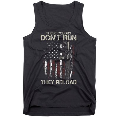 Ar15 Gun American Flag Colors DonT Run They Reload Tank Top