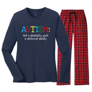 Autistic Gifts Adult Different Ability Autism Awareness Women's Long Sleeve Flannel Pajama Set 