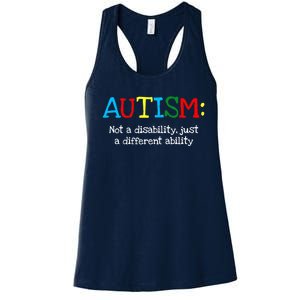 Autistic Gifts Adult Different Ability Autism Awareness Women's Racerback Tank