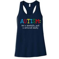 Autistic Gifts Adult Different Ability Autism Awareness Women's Racerback Tank