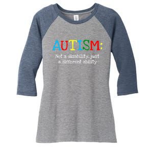 Autistic Gifts Adult Different Ability Autism Awareness Women's Tri-Blend 3/4-Sleeve Raglan Shirt