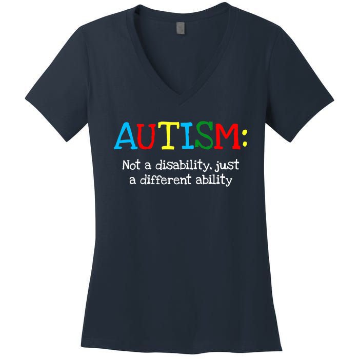 Autistic Gifts Adult Different Ability Autism Awareness Women's V-Neck T-Shirt