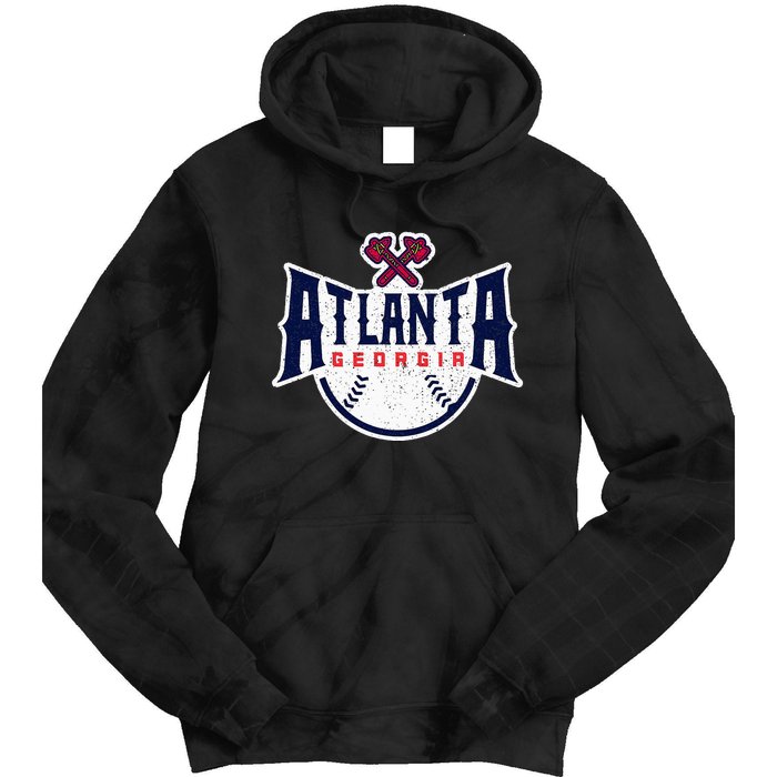 Atlanta Georgia Atl Vintage Baseball Retro Throwback Tie Dye Hoodie