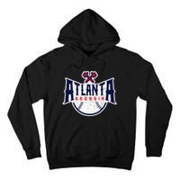 Atlanta Georgia Atl Vintage Baseball Retro Throwback Tall Hoodie