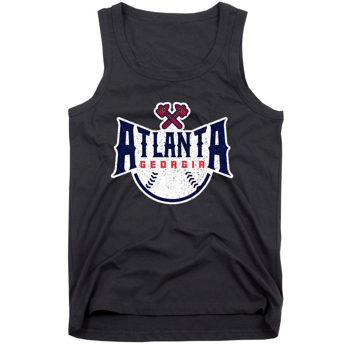 Atlanta Georgia Atl Vintage Baseball Retro Throwback Tank Top