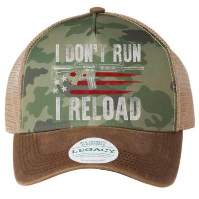 AR15 Gun American Flag I Don't Run I Reload I Dont Run Legacy Tie Dye Trucker Hat
