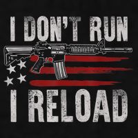 AR15 Gun American Flag I Don't Run I Reload I Dont Run Ladies PosiCharge Tri-Blend Wicking Tank