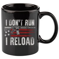 AR15 Gun American Flag I Don't Run I Reload I Dont Run 11oz C Handle Ceramic Mug
