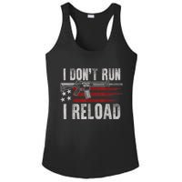 AR15 Gun American Flag I Don't Run I Reload I Dont Run Ladies PosiCharge Competitor Racerback Tank