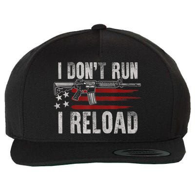 AR15 Gun American Flag I Don't Run I Reload I Dont Run Wool Snapback Cap