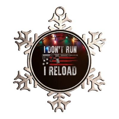 AR15 Gun American Flag I Don't Run I Reload I Dont Run Metallic Star Ornament